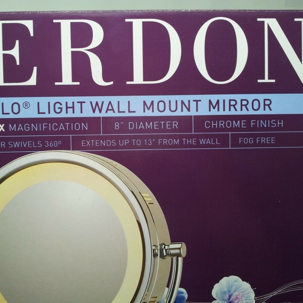 Jerdon 8-Inch Lighted Wall Mount Makeup Mirror - Picture 6 of 7